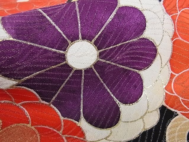 平和屋2■豪華振袖 駒刺繍 菊唐草 黒地 金彩 高島屋扱い 逸品 DAAB4384icの画像6