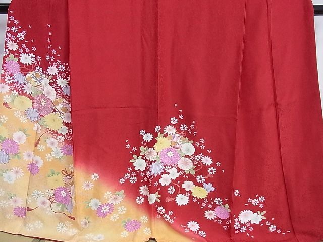 平和屋2■訪問着　駒刺繍　花鈴文　暈し染め　金彩　逸品　DAAB4379ic_画像3