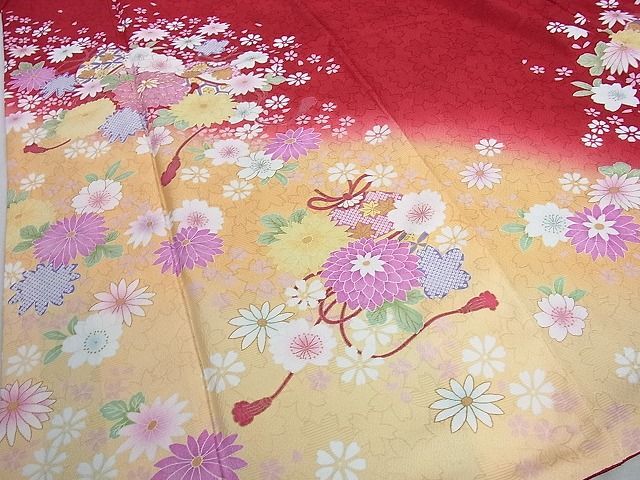 平和屋2■訪問着　駒刺繍　花鈴文　暈し染め　金彩　逸品　DAAB4379ic_画像5