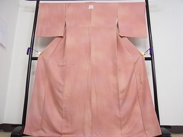 平和屋川間店■上質な小紋　作家物　本草木染　霞文　暈し染め　着丈169cm　裄丈69cm　正絹　逸品　B-oa4663_画像2