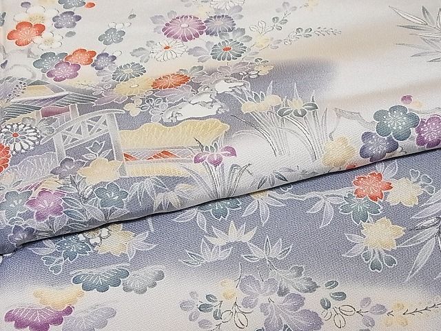 平和屋川間店■訪問着 風景花文 暈し染め 着丈160cm 裄丈62cm 正絹 逸品 B-oa5032の画像6