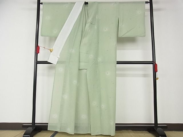 平和屋川間店■夏物 小紋 舞花文 着丈160cm 裄丈67cm 洗える着物 B-np6776の画像2