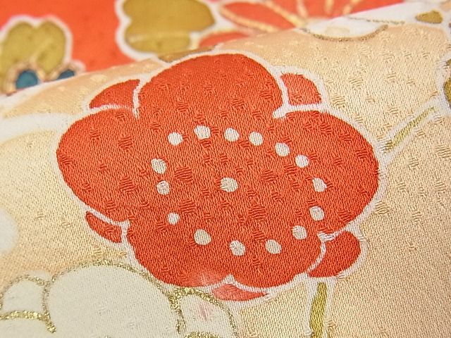 平和屋川間店■訪問着　駒刺繍　雲隠れ草花丸文　金彩　逸品　n-yc2107_画像6