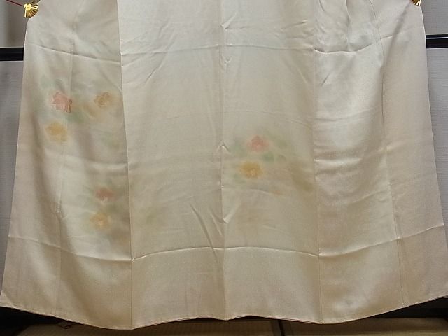 平和屋川間店■訪問着　刺繍　草花文　暈し染め　着丈152.5cm　裄丈63cm　正絹　逸品　A-cs3252_画像4