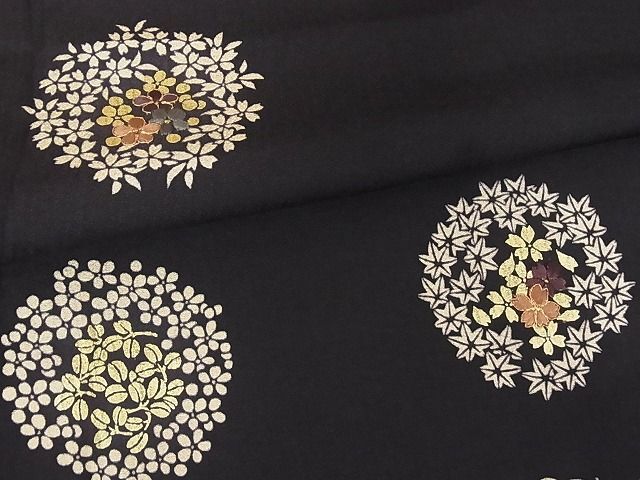 平和屋川間店■訪問着 刺繍 花丸文 金彩 着丈155cm 裄丈66.5cm 正絹 逸品 A-ck5053の画像5