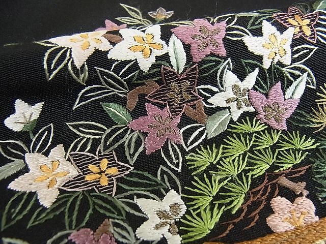 平和屋2■豪華黒留袖 総刺繍 松竹梅 風景花文 金糸 逸品 DAAB7560psの画像8