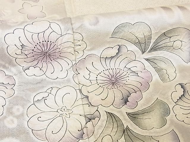 平和屋-こころ店■本場染大島紬 訪問着 絞り 辻が花 舞花文 着丈153cm 裄丈64cm 正絹 逸品 AAAD2738Ackの画像6