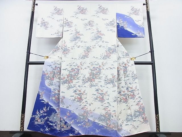 平和屋2■訪問着 友禅 吉祥花松文 暈し染め 逸品 DAAA9368oxの画像1