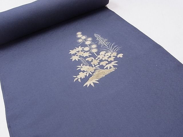 平和屋2■付下げ 反物 着尺 刺繍 籬風景花文 逸品 未使用 DAAB6599zzzの画像3