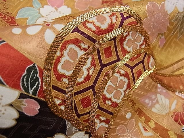 平和屋2■豪華振袖 駒刺繍 束ね熨斗花文 暈し染め 金彩 逸品 DAAB9163eeeの画像8