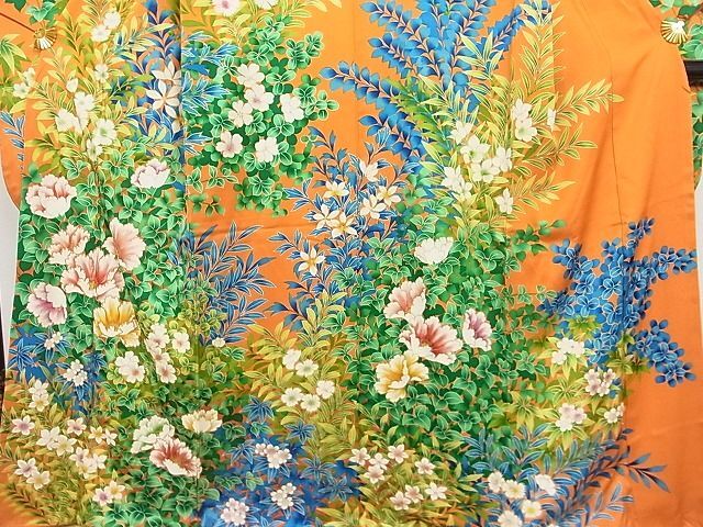 平和屋-こころ店■豪華振袖　駒刺繍　枝花文　金彩　正絹　逸品　AAAB8421Abr_画像3