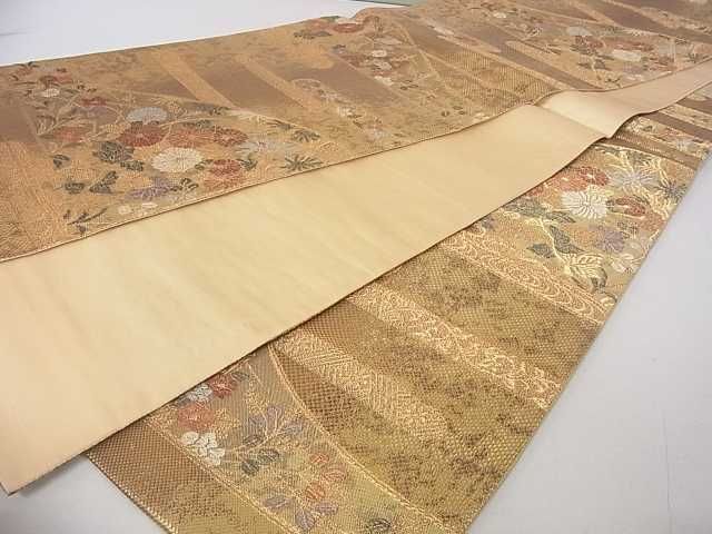 平和屋2■六通柄袋帯　遠山霞蒔絵文　金糸　逸品　DAAA4435ar_画像4