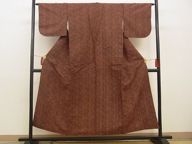 平和屋野田店■上質な紬　更紗文様　逸品　BAAC6543xi_画像2