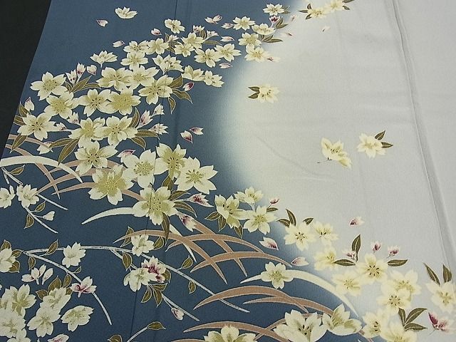 平和屋野田店■訪問着 芝草桜流し 逸品 BAAC1409fwの画像4