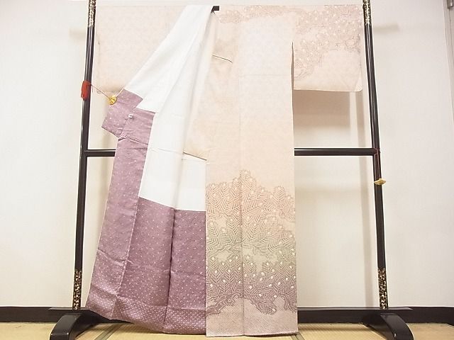 平和屋-こころ店■名門 藤娘きぬたや・総絞り 訪問着 松葉 正絹 逸品 未使用 AAAD4119Ataの画像2