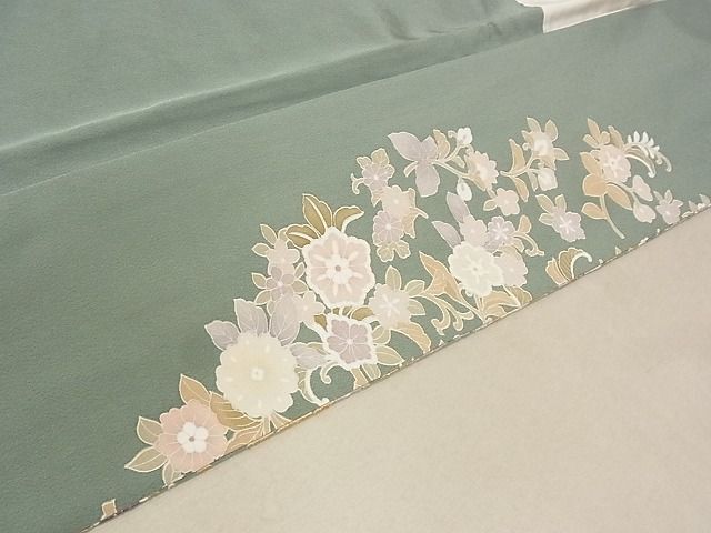 平和屋-こころ店■豪華色留袖 総刺繍 中国三大刺繍 蘇州刺繍 花唐草 金糸 反端付き 正絹 逸品 AAAD4146Ataの画像8