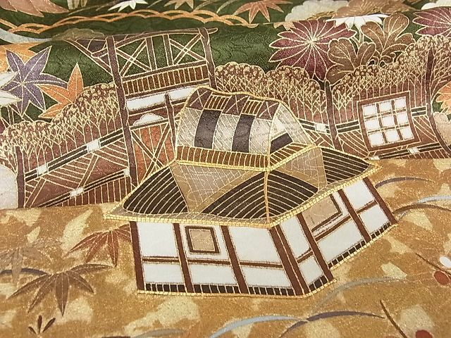 平和屋-こころ店■豪華振袖 駒刺繍 茶屋辻 金彩 着丈162cm 裄丈66cm 正絹 逸品 AAAC9441Bnpの画像6