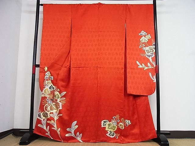 平和屋-こころ店■豪華振袖 草花文 金彩 着丈163cm 裄丈68cm 正絹 逸品 AAAC9446Bnpの画像1