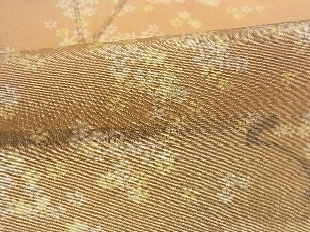 平和屋-こころ店■上質な小紋　単衣　手描き　枝花文　暈し染め　正絹　逸品　AAAD2715Ack_画像6