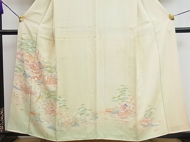 平和屋1■訪問着　流水風景花文　暈し染め　逸品　CAAC5748ut_画像2