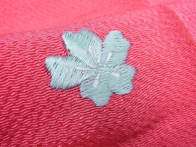 平和屋2■和装小物　帯締め・帯揚げセット　花ざかり　刺繍　縮緬　舞花文　丸ぐけ　箱付き　逸品　未使用　DAAB6623zzz_画像5