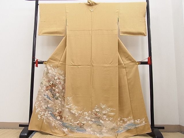 平和屋野田店■豪華色留袖　松竹梅　流水花車文　金彩　逸品　BAAC3023yc_画像1