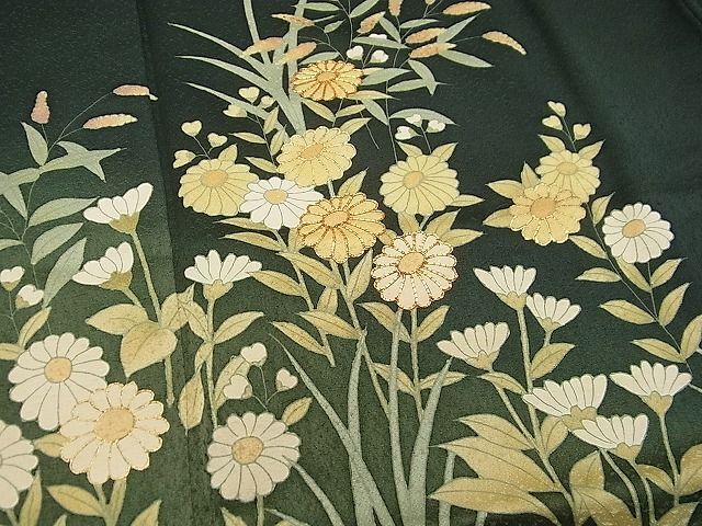 平和屋1■訪問着　駒刺繍　草花文　金彩　逸品　CAAC0977vf_画像4