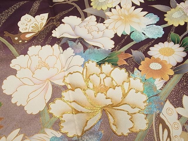 平和屋1■豪華振袖 駒刺繍 舞蝶枝花文 金彩 逸品 CAAC0985vfの画像4