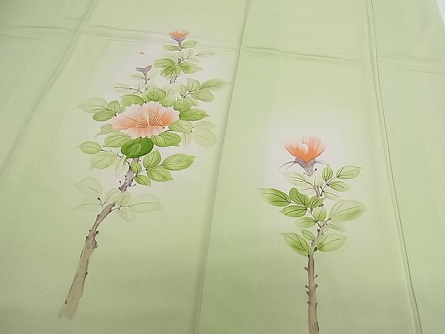 平和屋1■訪問着　手描き　枝花文　暈し染め　金彩　逸品　CAAA7747ch_画像7