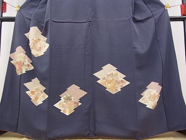 平和屋野田店■訪問着　駒刺繍　松皮菱花籠文　金彩　逸品　BAAC1769hv_画像3