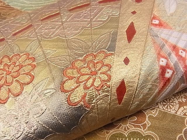  flat peace shop Noda shop # wedding fashion designer * katsura tree . beautiful long-sleeved kimono embroidery hinoki cypress ... branch shide . Sakura writing .. dyeing gold silver . excellent article BAAC2174sa