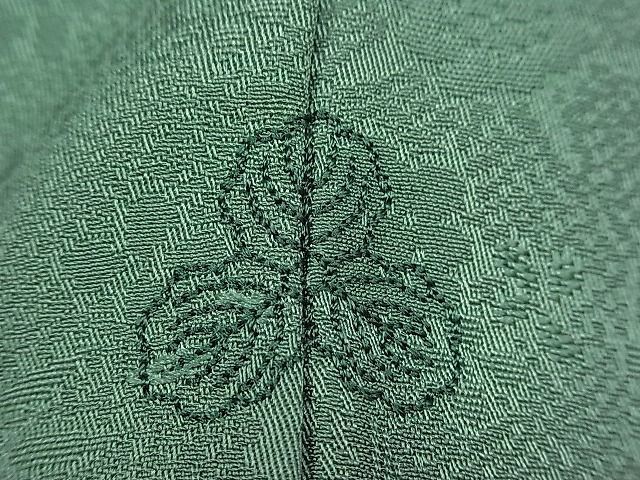 平和屋1■訪問着　総刺繍　スワトウ相良刺繍　色無地　柳染色　草花菱天井文　逸品　CAAC6237tx_画像9