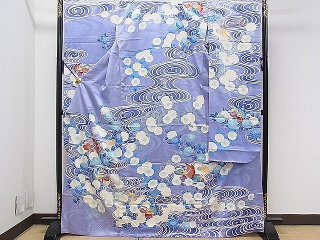 平和屋1■豪華振袖 流水花鳥文 暈し染め 金彩 伊勢丹扱い 逸品 CAAA7814chの画像1