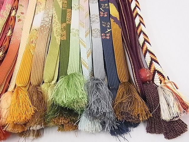  flat peace shop Noda shop # kimono small articles fine quality obi shime 20 pcs set beads Goryeo collection .. collection cut .. twist . gold silver thread excellent article BAAC1951sh