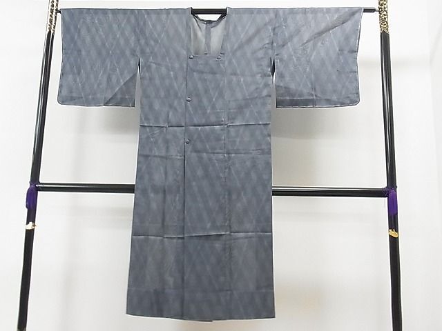 平和屋1■道行コート　ロング丈　スリーシーズン　春夏秋　塵除け　紗　霞文　逸品　未使用　CAAA8134yc_画像1