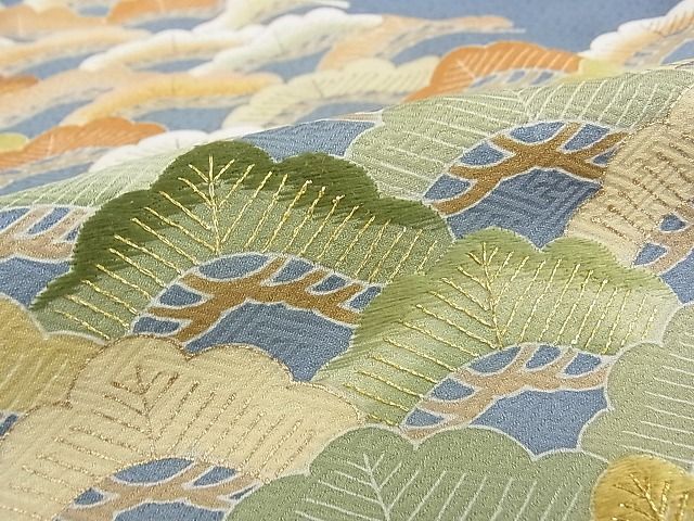 平和屋1■豪華色留袖　作家物　刺繍　松　金糸　逸品　未使用　CAAC5111rv_画像5