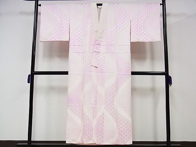 平和屋川間店■長襦袢 袷 七宝地紋 暈し染め 正絹 逸品 B-np8131の画像2