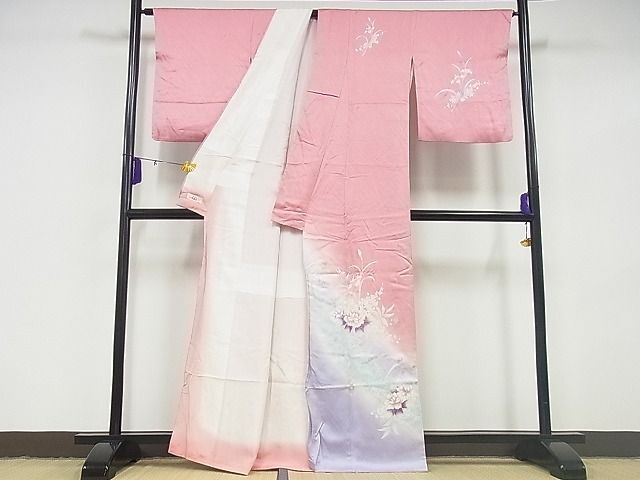 平和屋川間店■訪問着　舞花文　金銀彩　やまと誂製　着丈162cm　裄丈67cm　正絹　逸品　B-zg2705_画像2