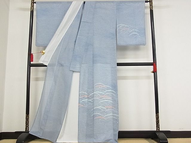 平和屋川間店■夏物 訪問着 絽 芝 着丈162cm 裄丈66cm 洗える着物 A-ck4217の画像2