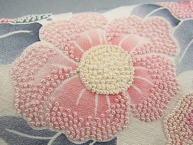 平和屋1■訪問着　相良刺繍　花鳥文　暈し染め　逸品　CAAC1167vf_画像5