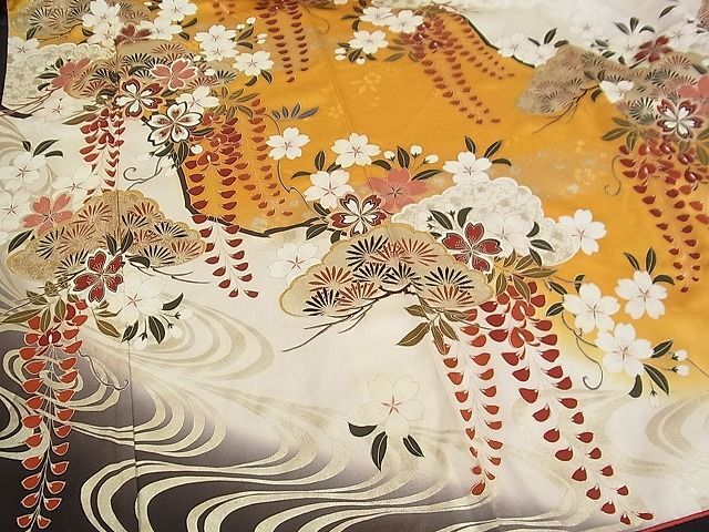 平和屋1■豪華振袖 駒刺繍 松花文 金銀彩 逸品 CAAC1183vfの画像6