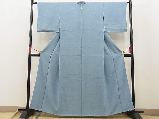 平和屋野田店■上質な色無地　立波地紋　水浅葱色　逸品　BAAC2635jr_画像2