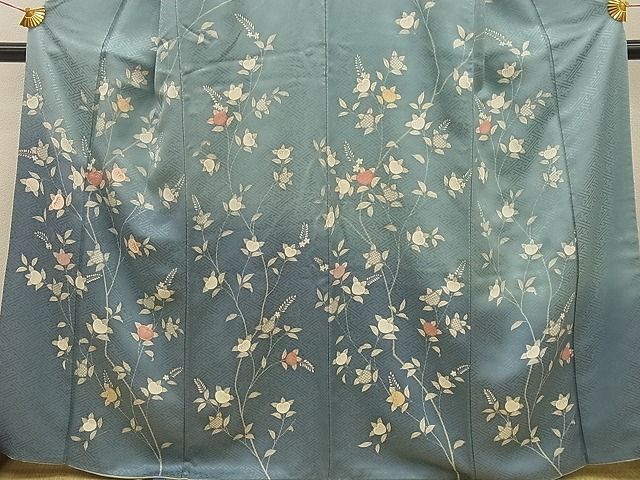 平和屋野田店■訪問着 駒刺繍 立花 暈し染め 金彩 逸品 BAAC5417xiの画像2