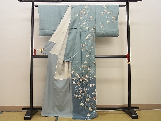 平和屋野田店■訪問着 駒刺繍 立花 暈し染め 金彩 逸品 BAAC5417xiの画像3