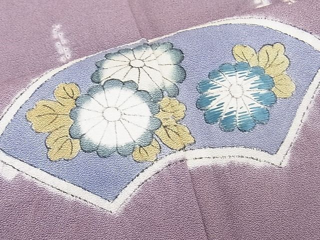 平和屋野田店■訪問着　手描き　絞り　刺繍　地紙花文　逸品　BAAC5132yc_画像5