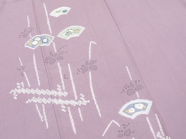 平和屋野田店■訪問着　手描き　絞り　刺繍　地紙花文　逸品　BAAC5132yc_画像4