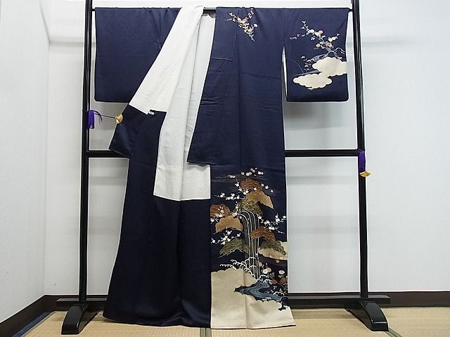 平和屋1■訪問着 刺繍 流水梅松文 金彩 逸品 CAAA8567ghの画像3