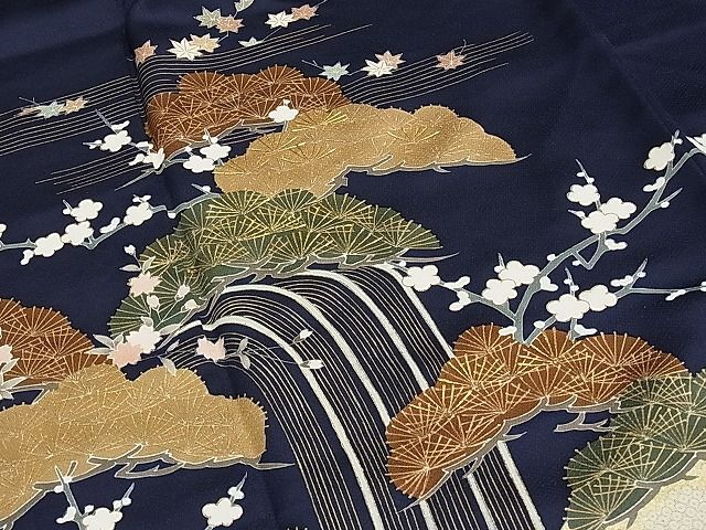 平和屋1■訪問着 刺繍 流水梅松文 金彩 逸品 CAAA8567ghの画像4