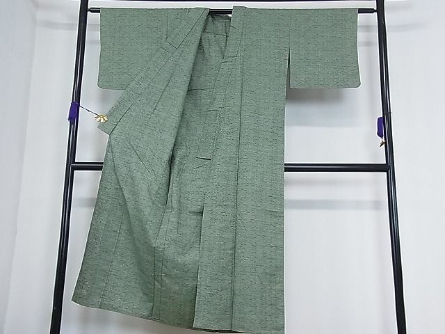 平和屋川間店■上質な紬　単衣　霞文　逸品　ua4277_画像3