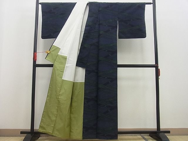 平和屋川間店■結城紬　竹垣文　逸品　n-sg1120_画像3